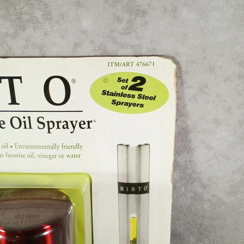 Misto Gourmet Olive Oil Sprayer 2 Pack Silver & Red 476671 Brand New